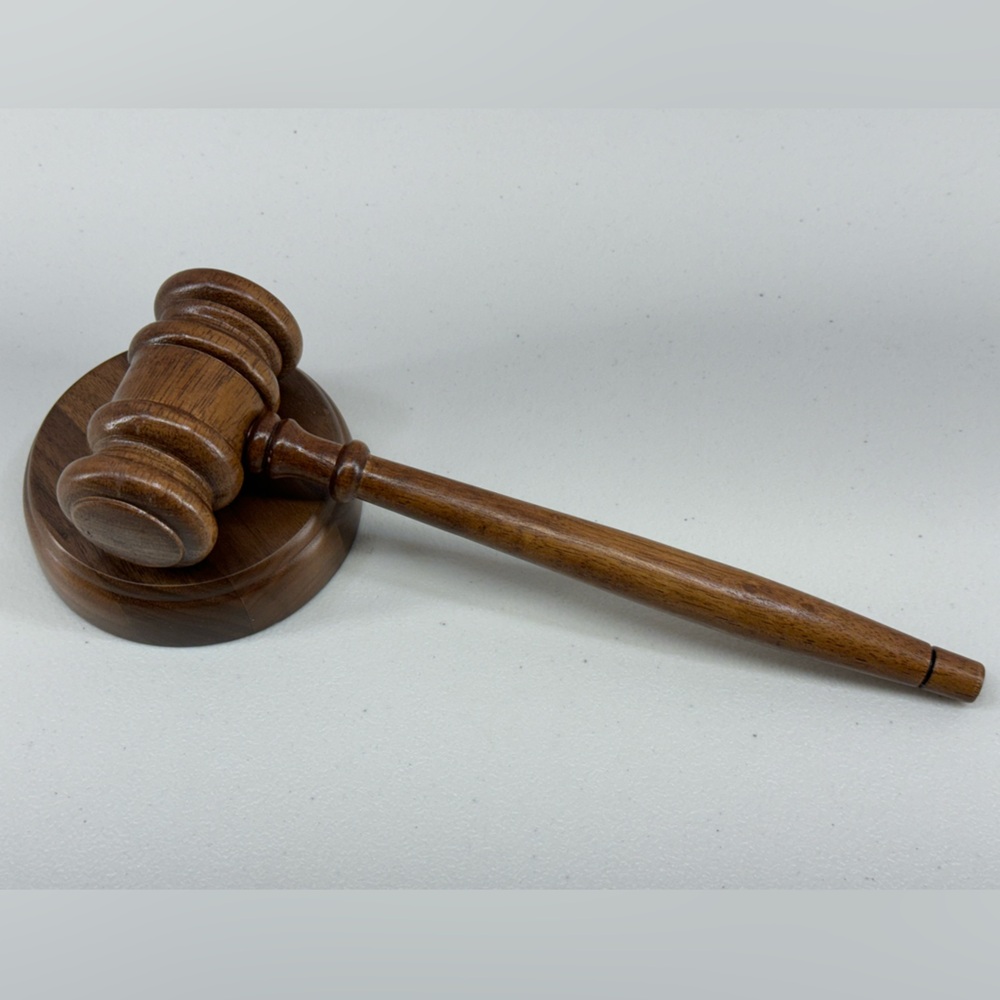 Wooden Judges Gavel with Sounding Block (Lawyer, Judge, Auction, Masonic) 90's